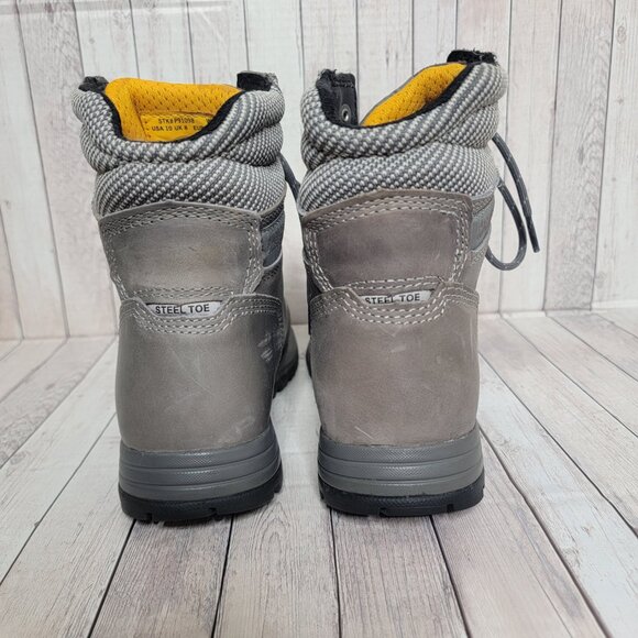 CAT Paisley 6" Steel Toe Work boot Gray Leather Women's 10 Wide - Picture 8 of 8